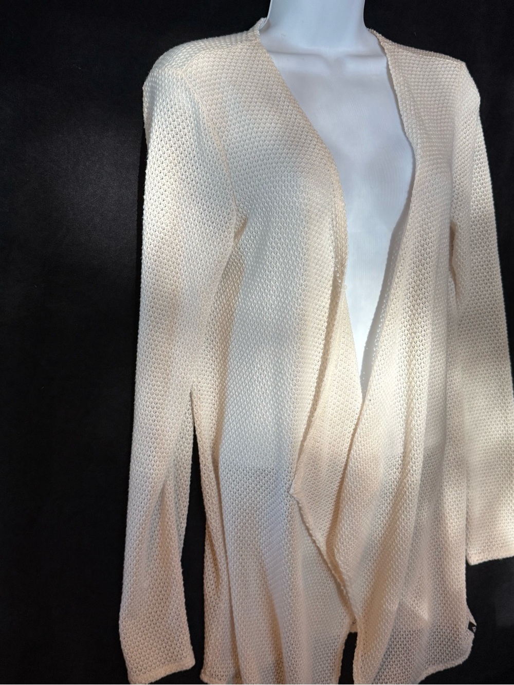 Volcom Cream Open-Front Knit Cardigan